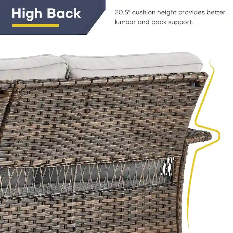 Pouf d'extérieur en rotin tressé Gymojoy - Marron