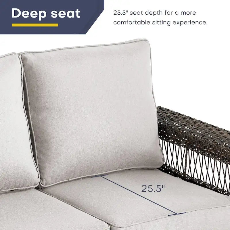 Pouf d'extérieur en rotin tressé Gymojoy - Marron