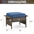 Pouf d'extérieur en rotin tressé Gymojoy - Marron