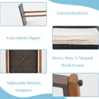 Ensemble bistro en résine tressée à bascule 3 pièces, mobilier de jardin avec chaises de véranda et table basse en verre.