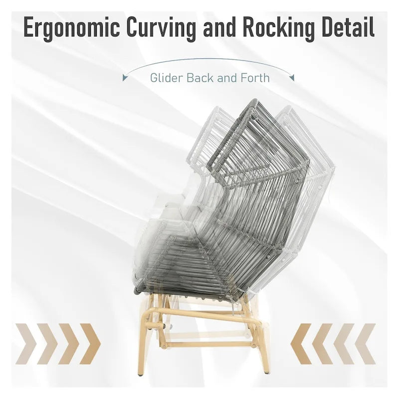 Fauteuil berçant en résine tressée PE - Gris foncé