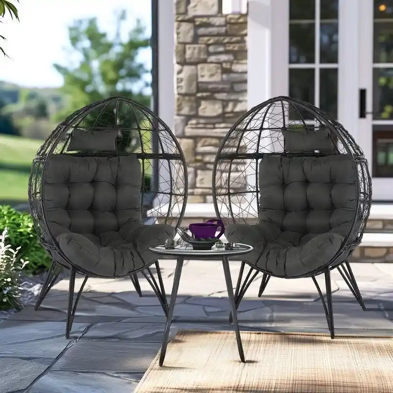 Outdoor Wicker Egg Chair with Cushion