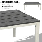 Ensemble de conversation de patio en acier 4 pièces avec coussins et table basse