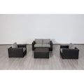 Ensemble causeuse Teva Furniture Santa Monica, cadre marron expresso, avec coussins.