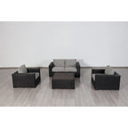 Ensemble causeuse Teva Furniture Santa Monica, cadre marron expresso, avec coussins.