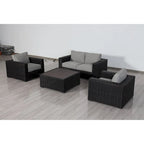 Ensemble causeuse Teva Furniture Santa Monica, cadre marron expresso, avec coussins.