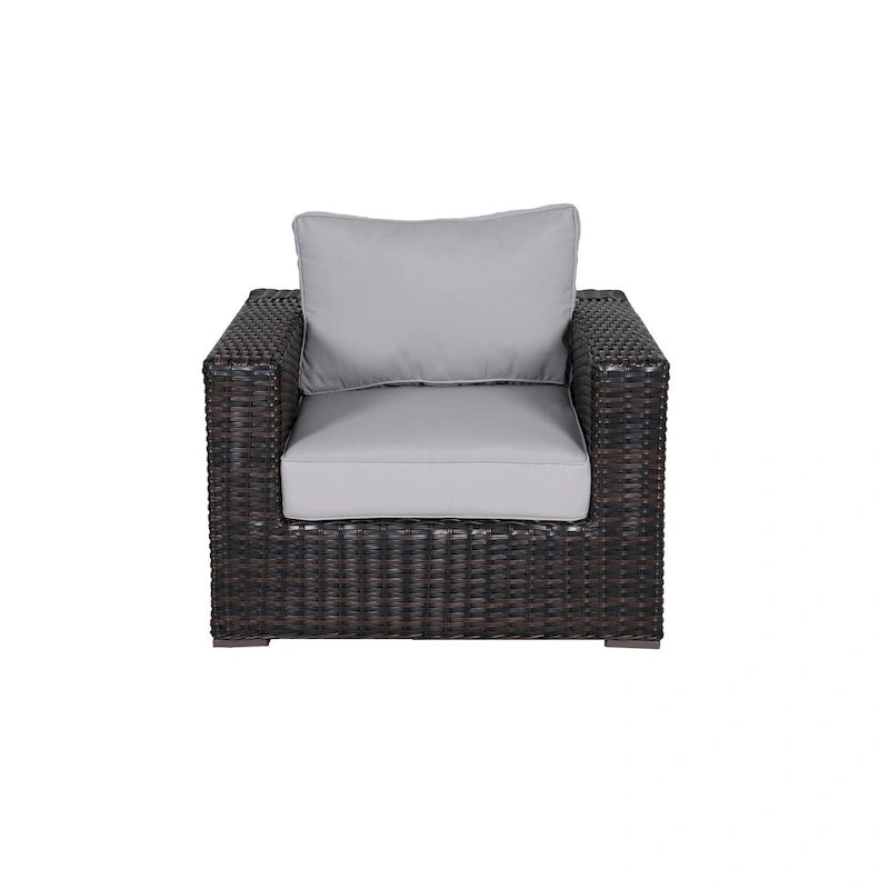 Ensemble causeuse Teva Furniture Santa Monica, cadre marron expresso, avec coussins.
