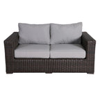 Ensemble causeuse Teva Furniture Santa Monica, cadre marron expresso, avec coussins.