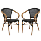 Lot de 2 chaises commerciales Paris tout temps avec accoudoirs et structure métallique - Non applicable