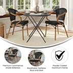 Lot de 2 chaises commerciales Paris tout temps avec accoudoirs et structure métallique - Non applicable