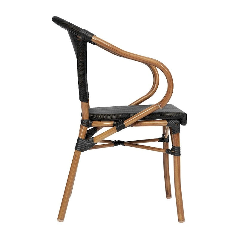 Lot de 2 chaises commerciales Paris tout temps avec accoudoirs et structure métallique - Non applicable