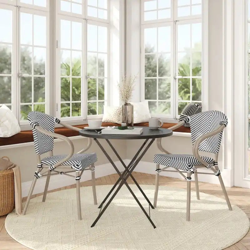 Lot de 2 chaises commerciales Paris tout temps avec accoudoirs et structure métallique - Non applicable