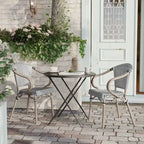 Lot de 2 chaises commerciales Paris tout temps avec accoudoirs et structure métallique - Non applicable