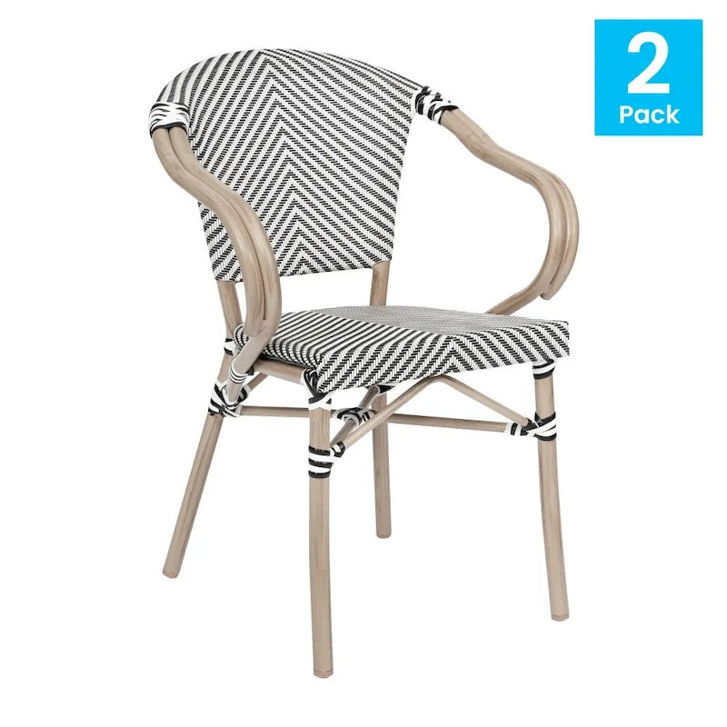 Lot de 2 chaises commerciales Paris tout temps avec accoudoirs et structure métallique - Non applicable