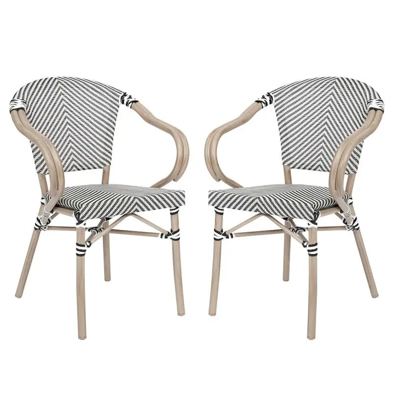 Lot de 2 chaises commerciales Paris tout temps avec accoudoirs et structure métallique - Non applicable