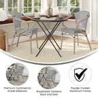 Lot de 2 chaises commerciales Paris tout temps avec accoudoirs et structure métallique - Non applicable