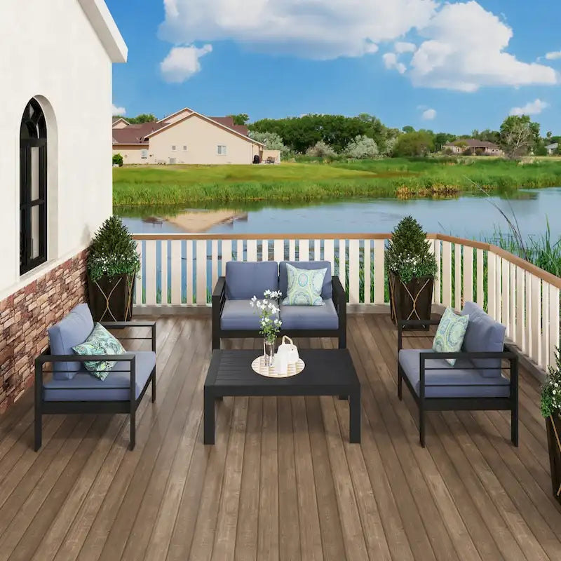 Royalcraft 4 Piece Aluminum Outdoor Sectional Seating Group