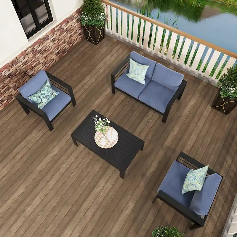 Ensemble de sièges d'extérieur sectionnels en aluminium Royalcraft 4 pièces