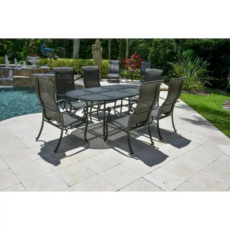 Ensemble de 7 tables de salle à manger ovales Windermere pour patio - Non disponible