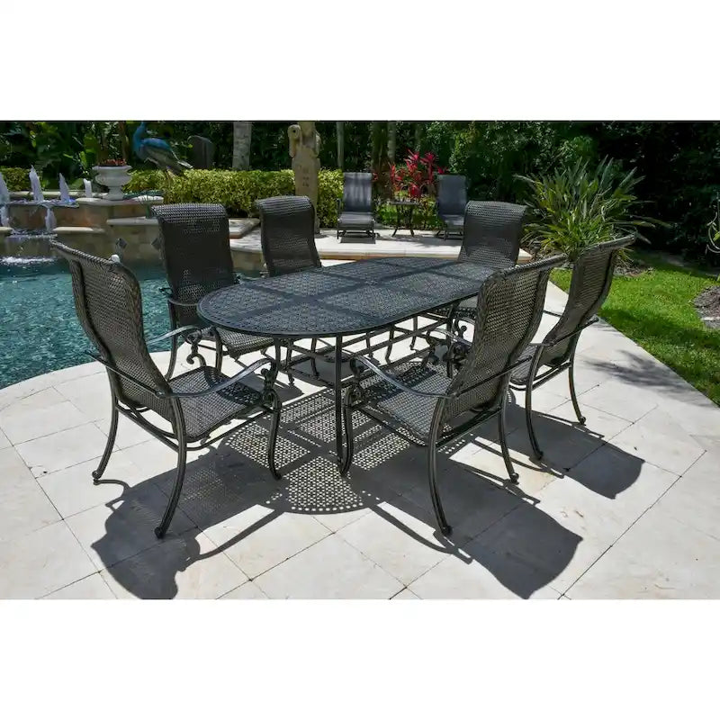 Ensemble de 7 tables de salle à manger ovales Windermere pour patio - Non disponible