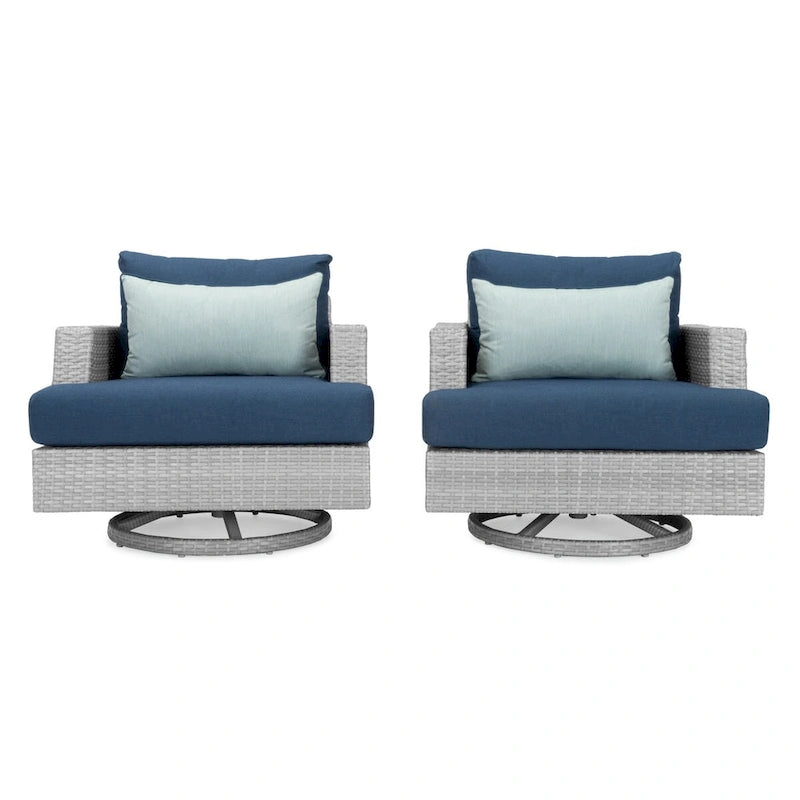 Ensemble de sièges de patio extérieurs Portofino Comfort 7 pièces Sunbrella avec mécanisme à bascule