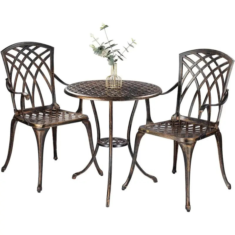 Piece Rustproof Cast Aluminum Furniture Sets Round Table