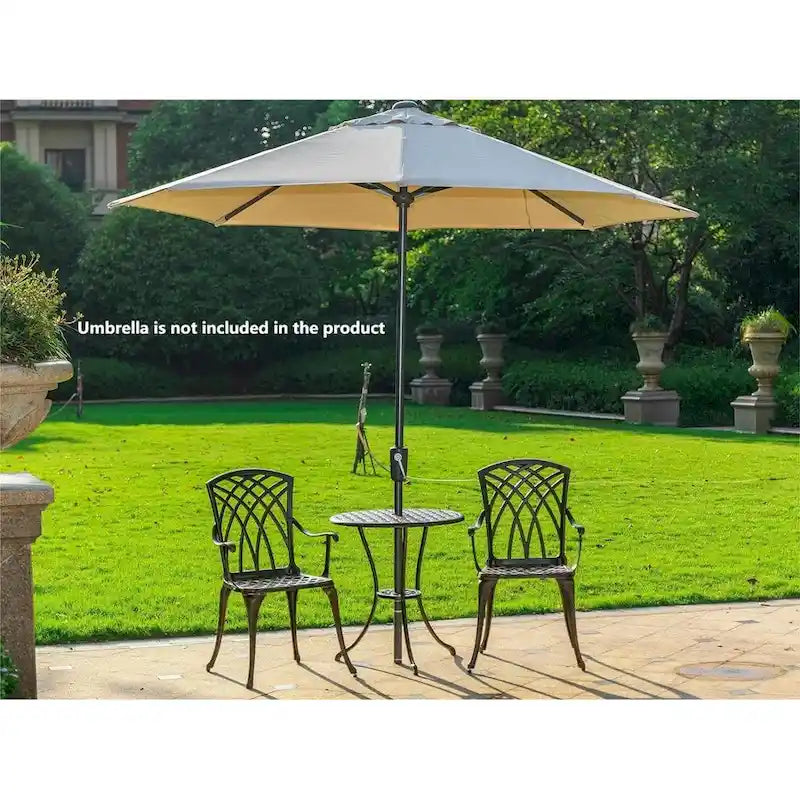 Ensemble de meubles en aluminium moulé antirouille, table ronde