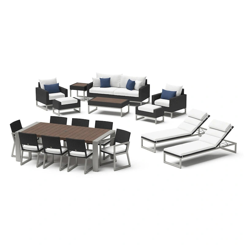 Ensemble de jardin Milo Espresso 18 pièces Sunbrella