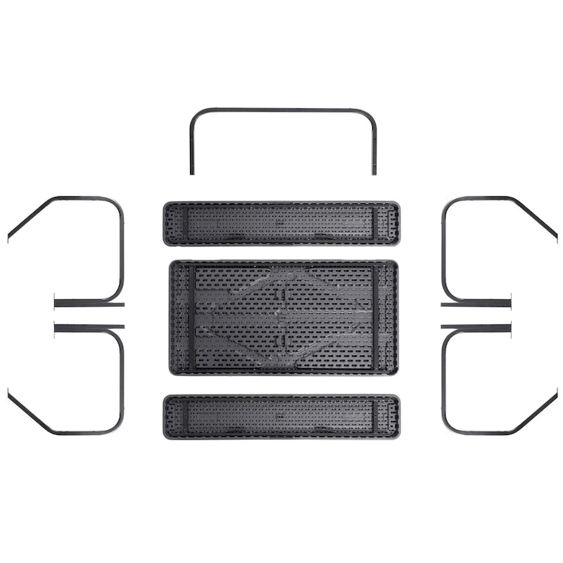 Ensemble table de pique-nique d'extérieur en bois avec structure en métal, gris