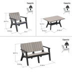 Ensemble de canapés de patio 4 pièces Enzo résistant à l'eau et aux intempéries