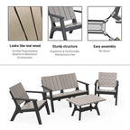 Ensemble de canapés de patio 4 pièces Enzo résistant à l'eau et aux intempéries