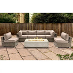 Ensemble de sièges LSI 6 personnes avec foyer et coussins Sunbrella