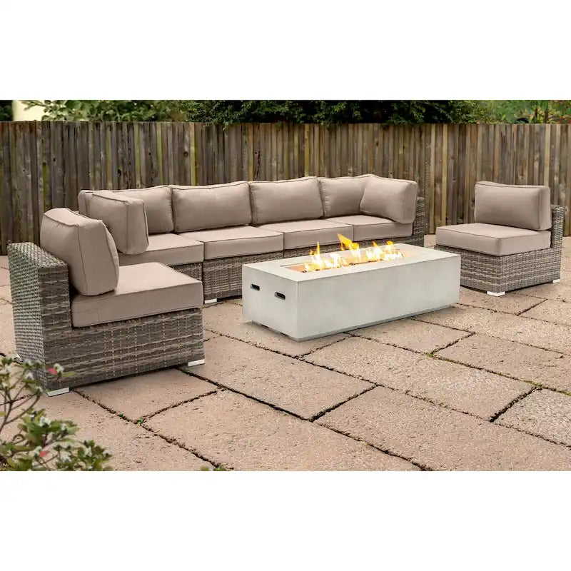 Ensemble de sièges LSI 6 personnes avec foyer et coussins Sunbrella
