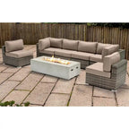 Ensemble de sièges LSI 6 personnes avec foyer et coussins Sunbrella