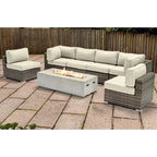 Ensemble de sièges LSI 6 personnes avec foyer et coussins Sunbrella