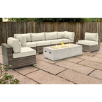 Ensemble de sièges LSI 6 personnes avec foyer et coussins Sunbrella