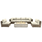Ensemble de sièges LSI 6 personnes avec foyer et coussins Sunbrella
