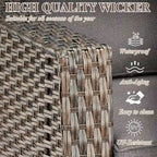 Canapé de patio 3 places avec assise profonde - Marron