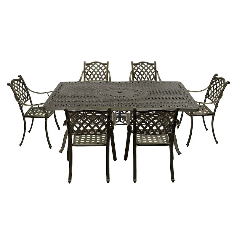 Ensemble de salle à manger rectangulaire en fonte d'aluminium 71