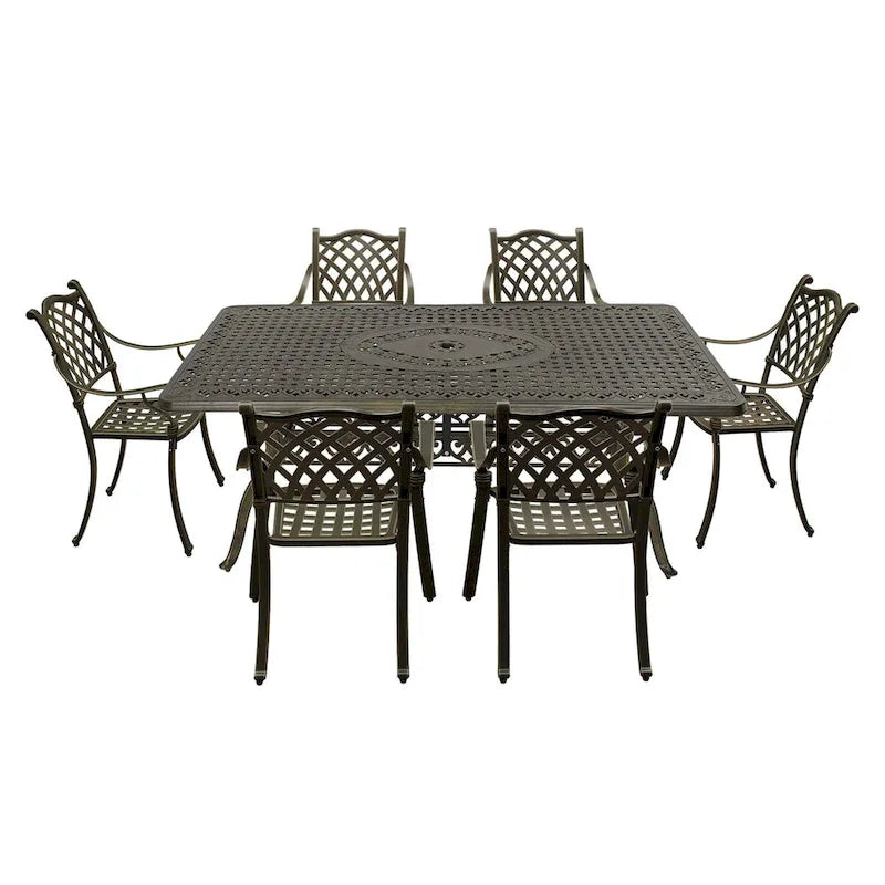 Ensemble de salle à manger rectangulaire en fonte d'aluminium 71