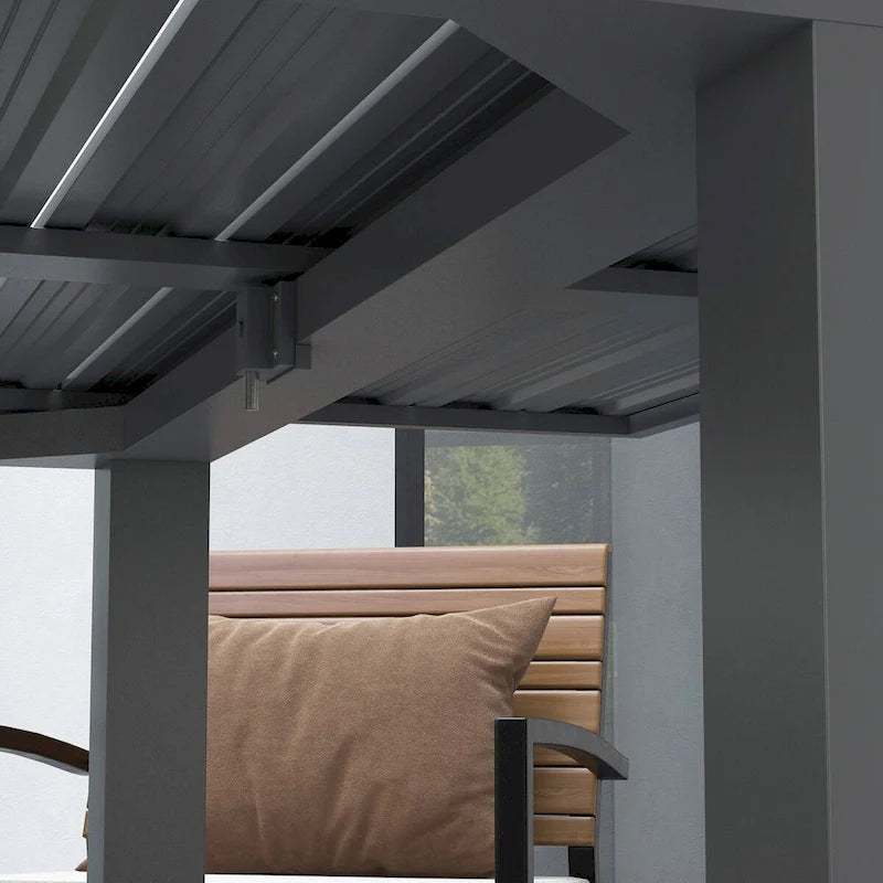 Table de patio extensible, table de patio rectangulaire, table à manger d'extérieur pour 6 à 8 personnes avec structure en aluminium et plateau à lattes