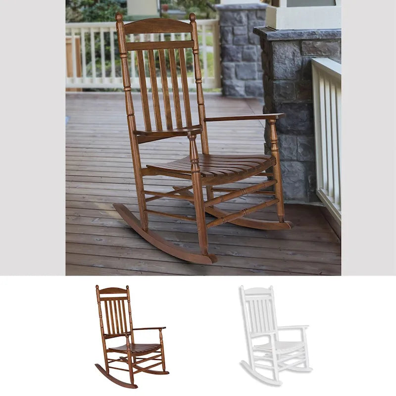 Rhode Island Genuine Hardwood Ergonomic Rocking Chair with Finials