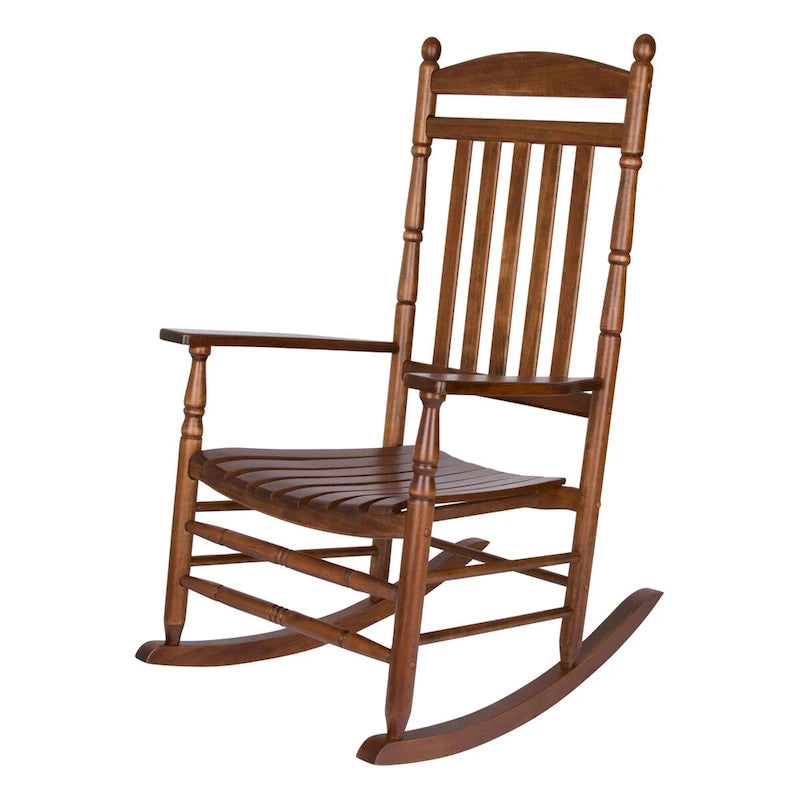 Fauteuil à bascule ergonomique en bois dur véritable de Rhode Island avec embouts décoratifs