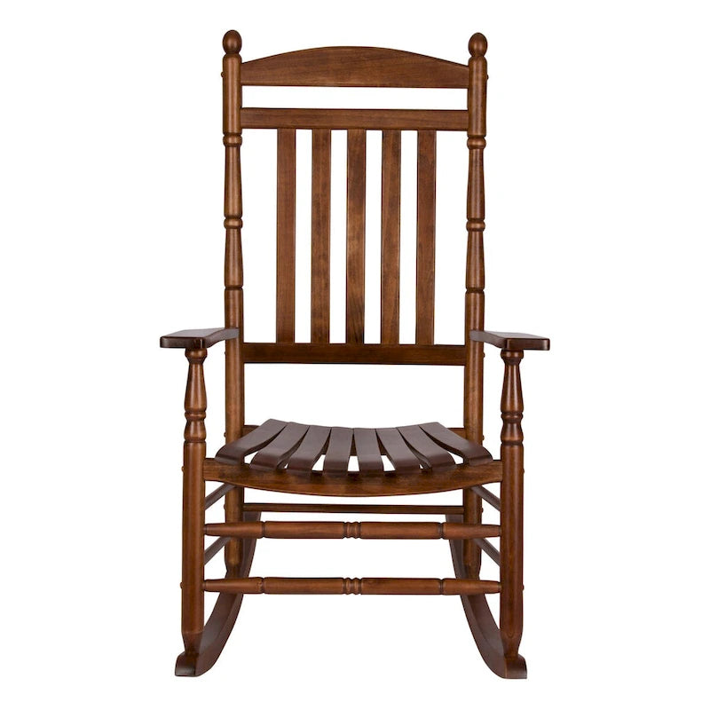 Fauteuil à bascule ergonomique en bois dur véritable de Rhode Island avec embouts décoratifs