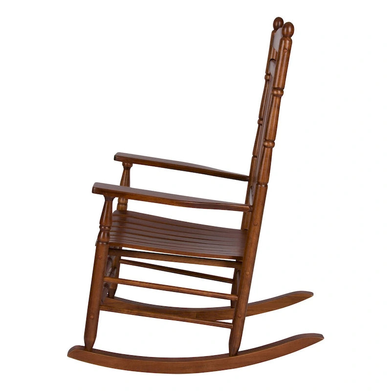 Fauteuil à bascule ergonomique en bois dur véritable de Rhode Island avec embouts décoratifs