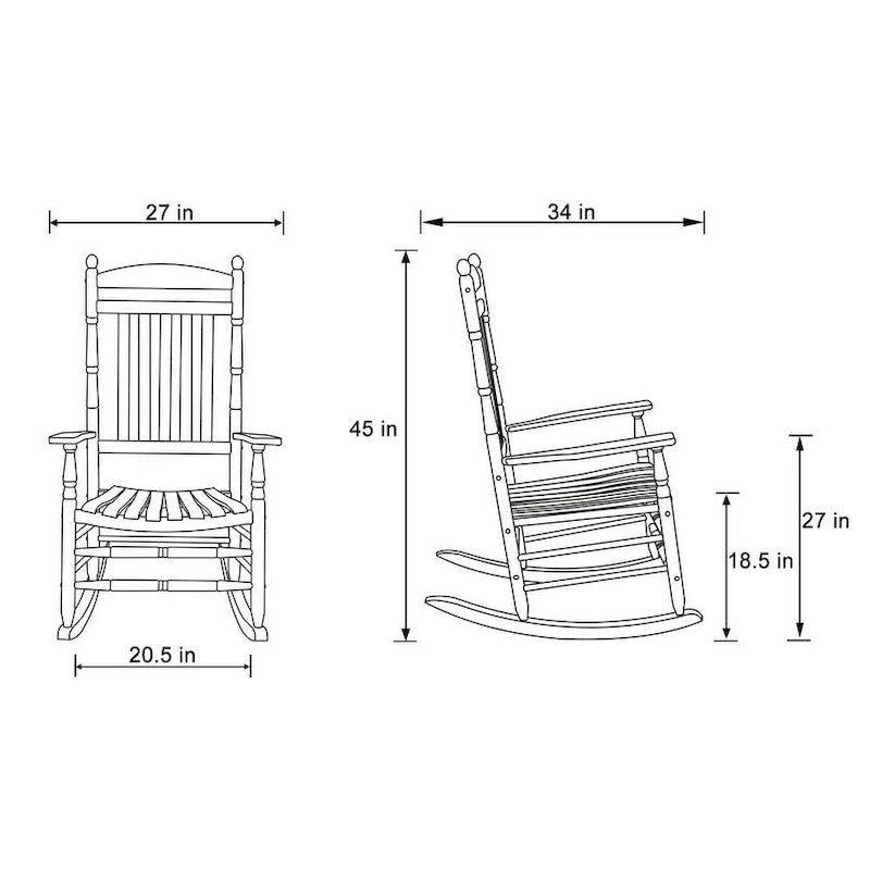Fauteuil à bascule ergonomique en bois dur véritable de Rhode Island avec embouts décoratifs