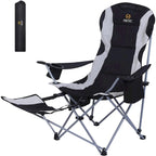 Camping Chairs, Portable Camping Chairs, Detachable Foot-Rest, Padded Cushion