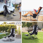 Chaises de camping, chaises de camping portables, repose-pieds amovible, coussin rembourré