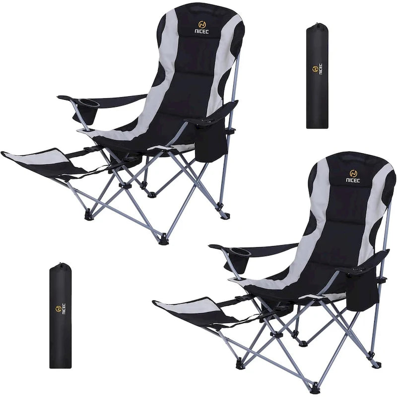Chaises de camping, chaises de camping portables, repose-pieds amovible, coussin rembourré