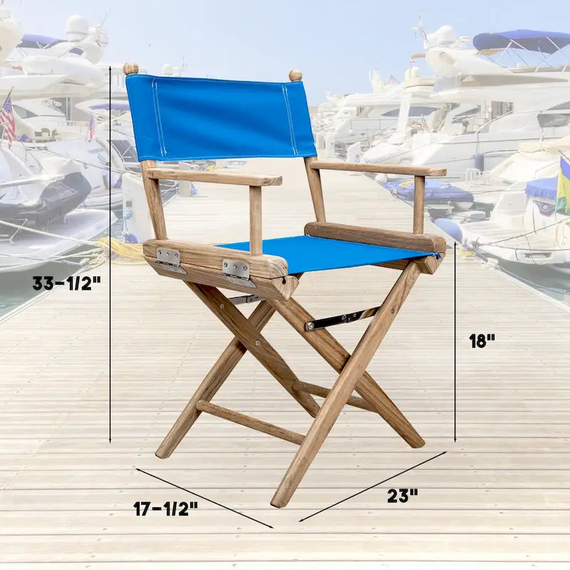 Chaise de réalisateur en teck massif - Finition poncée